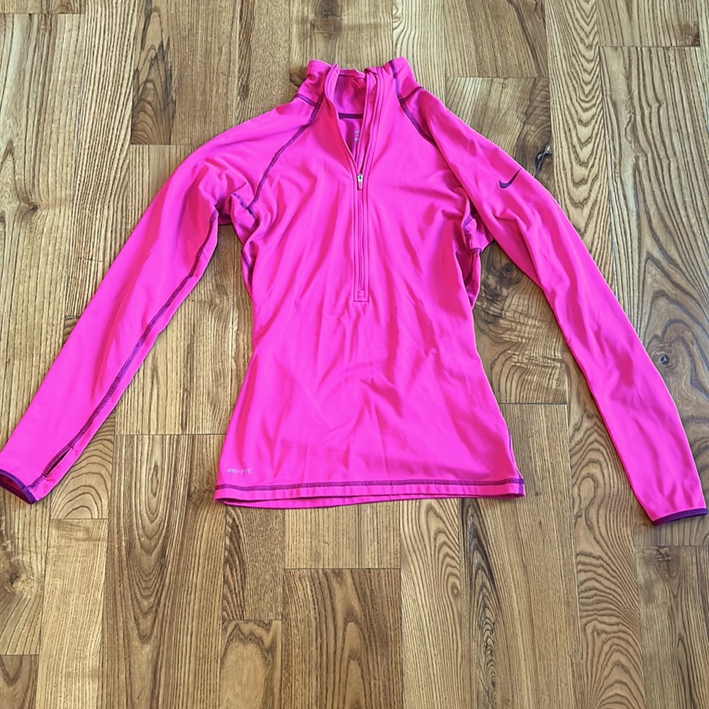 Pink Nike fleece lined polo